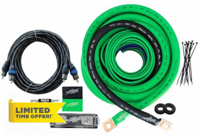 Sky High Car Audio 1/0 Gauge Amplifier Wiring Kit – Complete Amp Install Kit with Power Wire