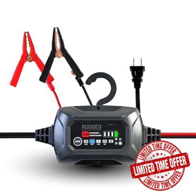 Schumacher Electric Rugged 3A Car Battery Charger and Maintainer