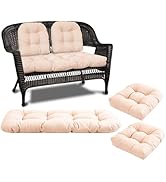 DVUAY Wicker Chair Cushions 3 Piece Set, Waterproof Outdoor Cushions for Patio Furniture, Lovesea...