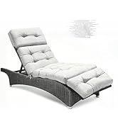 DVUAY Indoor/Outdoor Chaise Lounge Cushions, Waterproof Thickened Lounge Chair Cushion, Replaceme...