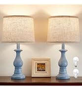 Hikczc Vintage Table Lamp for Living Room Bedroom, 18.5" Farmhouse Bedside Lamps Nightstand Lamp ...