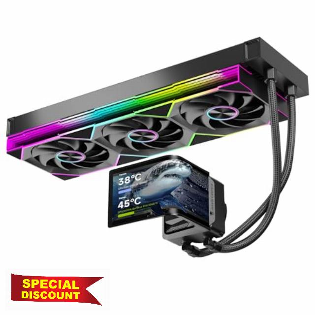 Chill ARC 360mm AIO CPU Cooler with 6.67" 2K AMOLED Curved Rotatable Screen & 3D Anamorphic Effect | 320W TDP | ARGB Fans | Intel LGA1851/1700/115X | AMD AM4/AM5 | Black