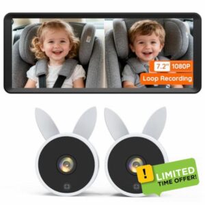 Babyvue BV3 MAX Dual Car Camera Baby Monitor with Recording