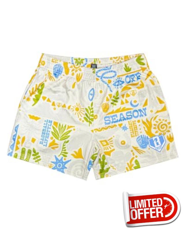 Baseball Lifestyle 101 Boy's Cactus Curve Mesh Shorts with Side Pockets and Elastic Waist