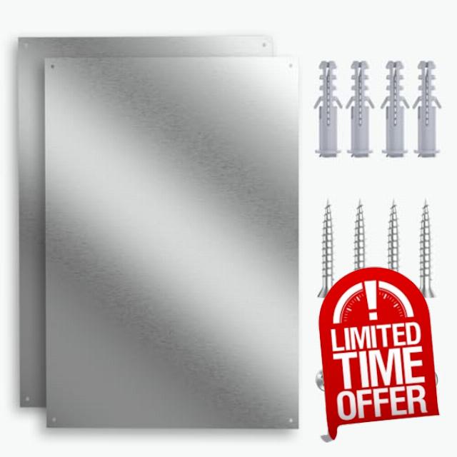 2-Pack Ultra-Thin Stainless Steel Backsplash Panels