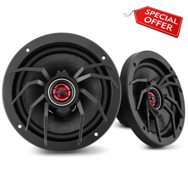 6.5" Coaxial Car Speakers，1000W Max Power，250W RMS，4 Ohm–Plug & Play Upgrade for Old Cars–Transform Your Daily Commute into a Stress-Relief Concert Hall Experience (Pair)