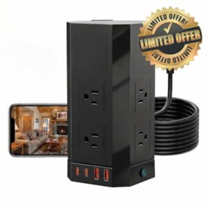 Surge Protector Power Strip with Hidden Camera for Home Office-No Night Visio
