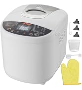 VEVOR Bread Maker, Dough Machine 15 Menus in 1, Non-Stick Ceramic Pan Automatic Breadmaker with N...
