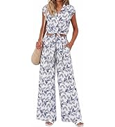PRETTYGARDEN Women 2 Piece Lounge Sets 2026 Casual Summer Outfits Cap Sleeve Strappy Crop Tops Wi...