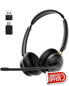 Wireless Headset with Mic for Work