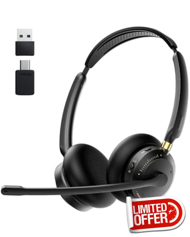 Wireless Headset with Mic for Work