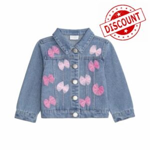 Mud Pie Toddler Girl Tulle Bow Denim Jacke