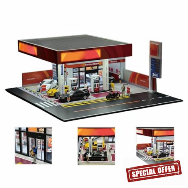 1/64 Scale Shell Gas Station Diorama Display for Adults
