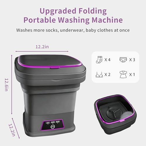 Foldable Mini Washing Machine with Spin Basket & 3 Cleaning Modes