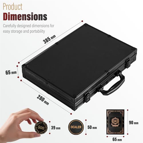 Gold Dark Poker Set with Black Aluminum Case