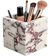 Small Marble Bathroom Tray, Real Marble Vanity Tray, Natural Stone Organizer for Countertop, Mini...