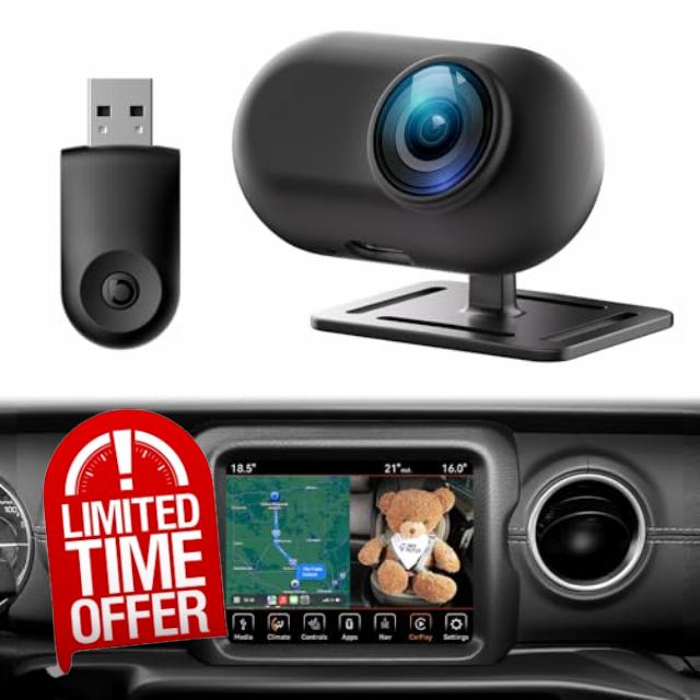 JOYTUTUS Baby Car Camera with Wireless CarPlay Adapter