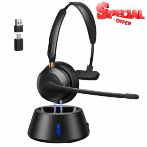 Wireless Headset with Mic for Work