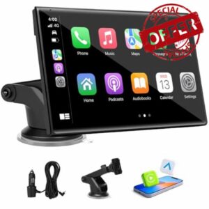 7 inch Carplay Screen for Car - Supports Wireless Apple Carplay & Android Auto
