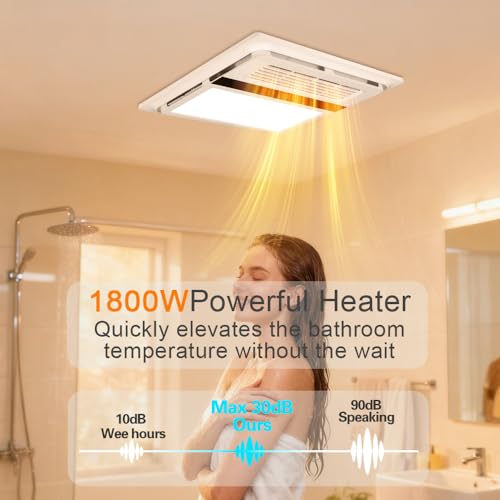 Easy Install | Ceiling Mounted Bath Heater with Remote & Exhaust Fa
