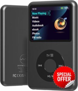 64Gb Mp3 Player with Bluetooth Y1 Portable Music Digital Players Supports Playlist Audiobook Video Nice Gadget for Kids Black