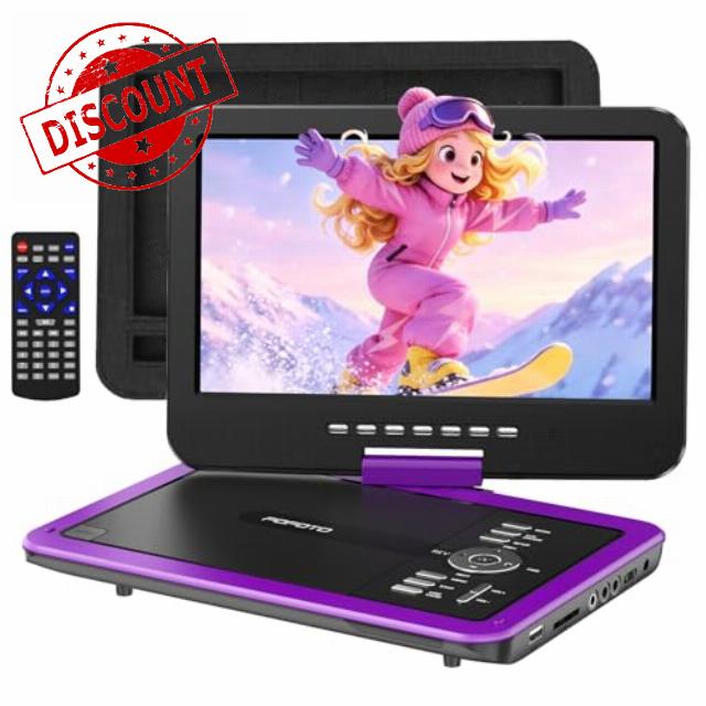 POFOTO 12.5" Portable DVD Player with 10.5" HD Swivel Screen