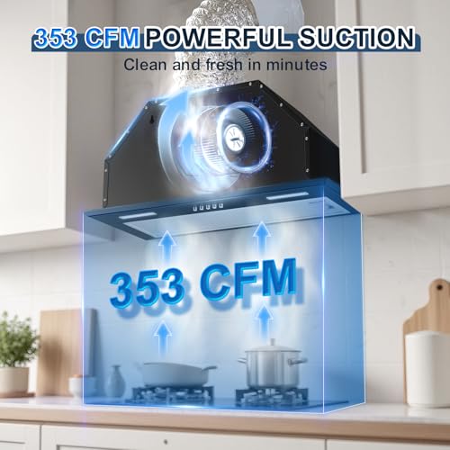 3-Speed Vent Hood with Push Button Control LED Lights