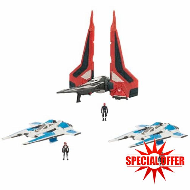 Star Wars™ Micro Galaxy Squadron Maul Shadow Collective Set - Deluxe Battle Pack with Three Vehicles and Three 1-Inch Micro Figure Accessories