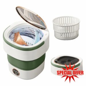Portable Washing Machine 20L —Small Foldable Washer with Spin Basket