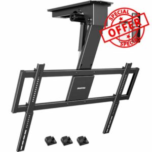 monTEK Motorized Ceiling TV Mount for 32-75 Inch TVs up to 121lbs