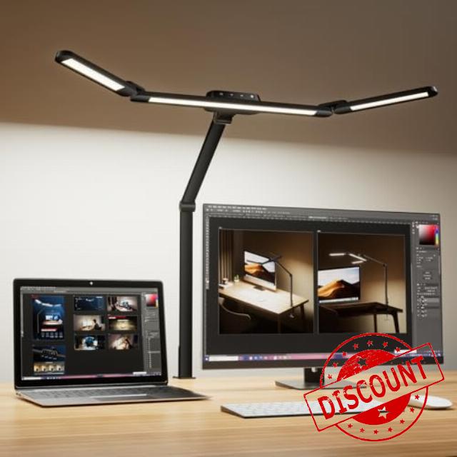 Honeywell LED Desk Lamp with Clamp - HJ3B Sunturalux Eye-Caring Desk Light for Home Office