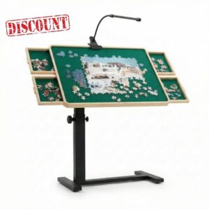 Puzzle Table with Drawers 1500 Pieces Adjustable Puzzle Tables for Adults with 4 Drawers and Cover 35.4"x 26.8" Puzzle Borad for mom