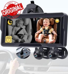 Thybro 1080P Dual Baby Car Camera: 6.8" Night Vision Monitor 2-Kids from Head to Toe at Once - USB Plug & Play Tool-Free Easy Setup for Two-Child Families on Daily Driving