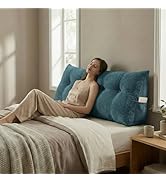 DVUAY Wedge Reading Pillow Headboard King Size, Headboard Bolster Pillow for Bed, Triangular Back...