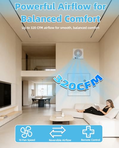 10 Speeds Quiet DC Motor Through Wall Fan & Exhaust Fan for Bedroom