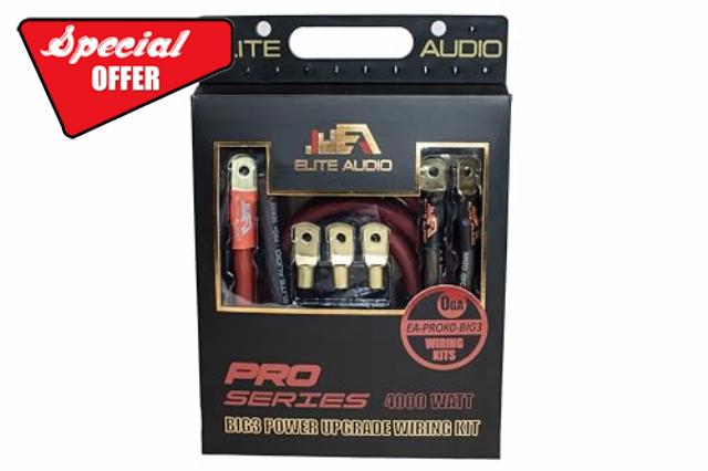 Elite Audio EA-PROK0-BIG3 0 Gauge Big 3 Upgrade Amp Wiring Kit - 4000W