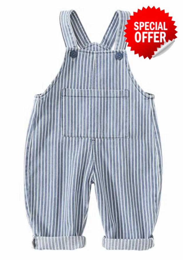 Happy Cherry Baby Boy Girl Denim Bib Overalls Cotton Button Suspender Overalls Jumpsui