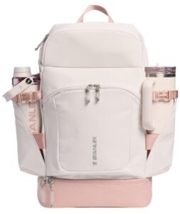 Work & Travel Bag with Laptop Sleeve | Expandable Bottom Compartment | Tumbler & Water Bottle Pockets | Durable Recycled Fabric | Rose Quartz