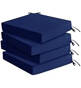 Outdoor Chair Cushions Set of 4: Waterproof & Fade Resistant Seat Cushion for Patio Furniture - 1...