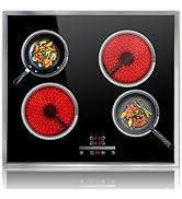 Pladeca 30 Inch Electric Cooktop, 5 Burner Electric Stove Top Touch Control, 8400W Built-in Ceram...