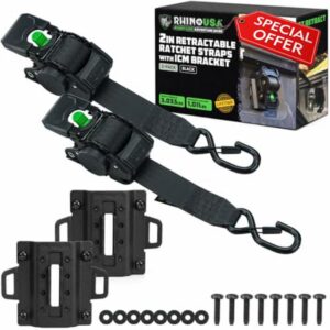 Rhino USA Integrated Cargo Magic Bed-Mounted Retractable Ratchet Straps for Ford Trucks (2015+ F-150 & 2017+ F-250) – BoxLink Compatible