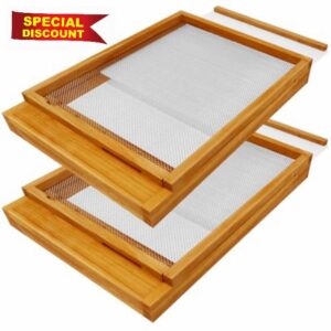 2 Pack Bee Hive Screened Bottom Board Beeswax Coated