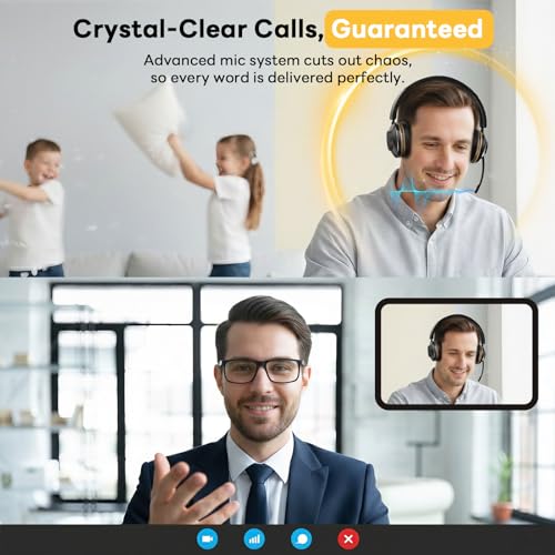 Wireless Headset with Mic for Work
