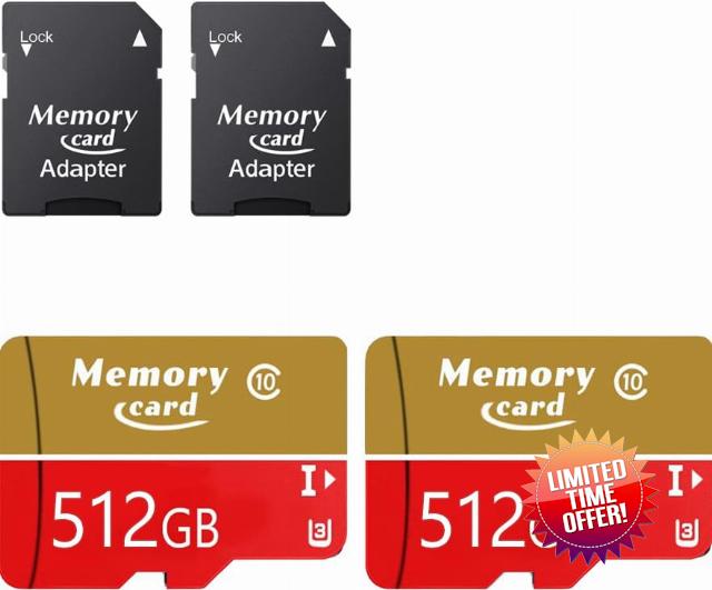 2 Pack MicroXC Card 512GB Memory Card A2