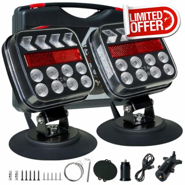 Wireless Trailer Lights with Strobe Mode