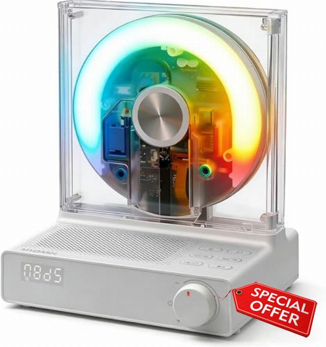 Mydash Desktop CD Player with Bluetooth 5.4 Transmitter & Receiver