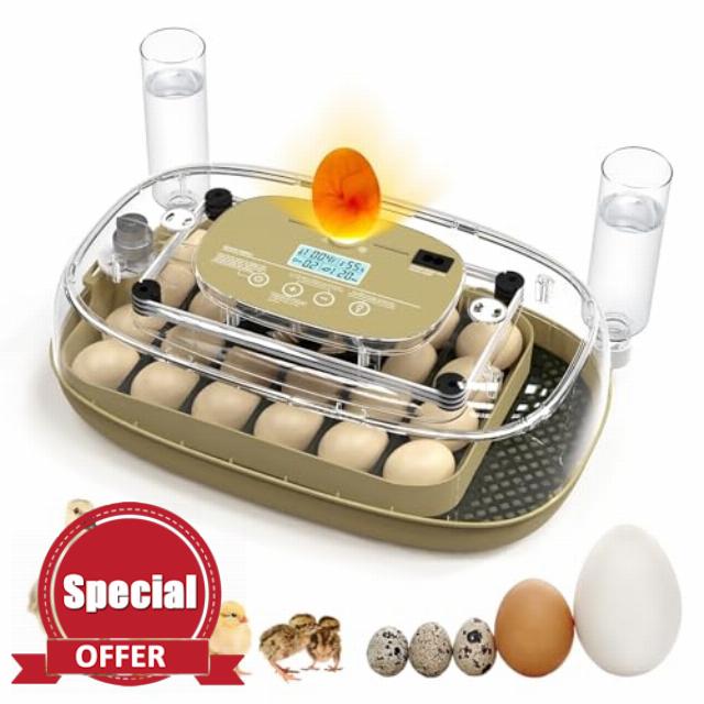 24 Egg Incubator for Hatching Eggs with Temperature and Humidity Control