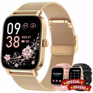 Smart Watch for Women Android/iPhone: Fitness Tracker Smart Watches Rose Gold IP68 Waterproof Bluetooth Calls Answer&Make 1.85" Smartwatch Activity Pedometer Heart Rate SpO2 Monitor 120+ Sports Model