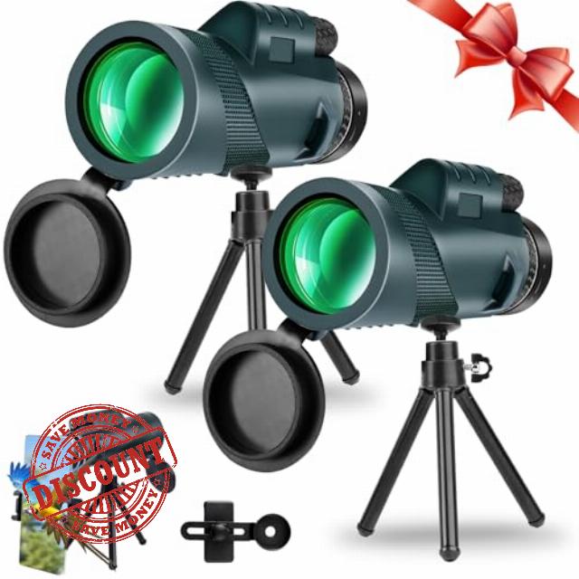 80x100 High-Power Binoculars Two-Piece Set with Phone Mount and Tripod