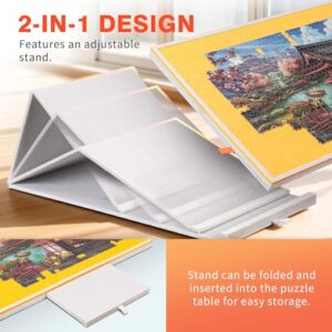 3-Tilting-Angle Super Lightweight Felt Puzzle Plateau Board with Cover & 4 Sorting Drawers